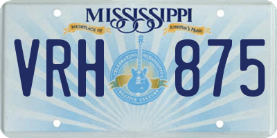 MS license plate VRH875