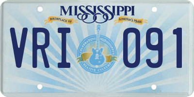 MS license plate VRI091