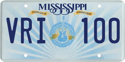 MS license plate VRI100