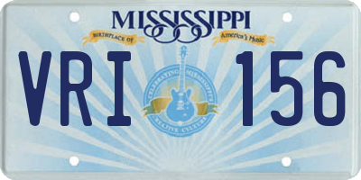 MS license plate VRI156