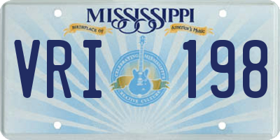 MS license plate VRI198