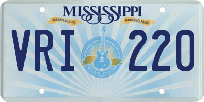 MS license plate VRI220