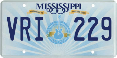 MS license plate VRI229
