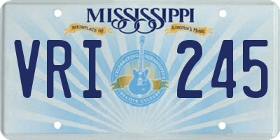 MS license plate VRI245