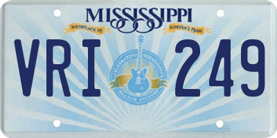 MS license plate VRI249