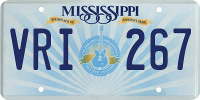 MS license plate VRI267