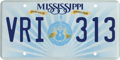 MS license plate VRI313