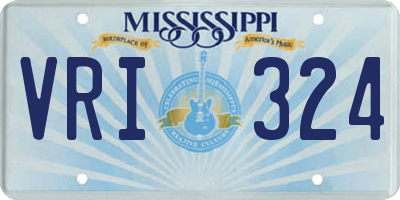 MS license plate VRI324