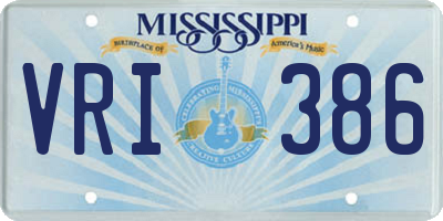 MS license plate VRI386