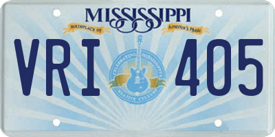 MS license plate VRI405