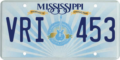 MS license plate VRI453