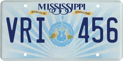 MS license plate VRI456