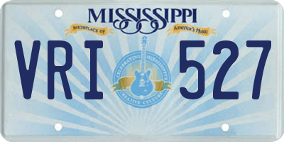 MS license plate VRI527