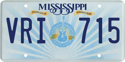 MS license plate VRI715