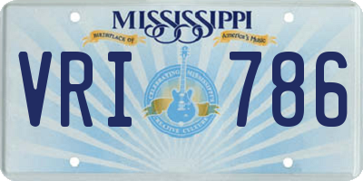 MS license plate VRI786