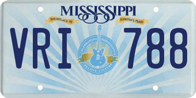 MS license plate VRI788