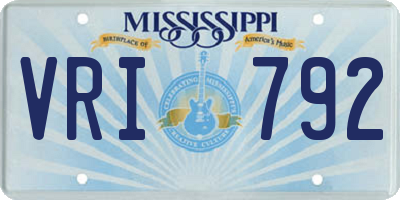 MS license plate VRI792