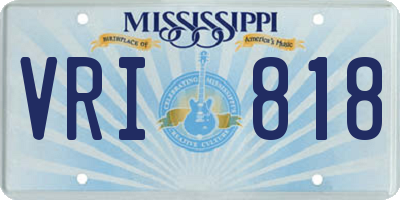 MS license plate VRI818