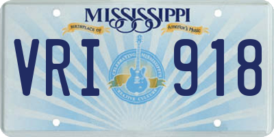 MS license plate VRI918