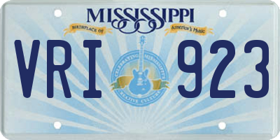 MS license plate VRI923