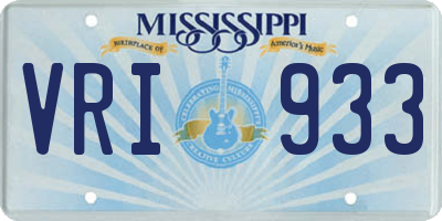 MS license plate VRI933