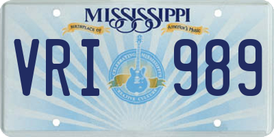 MS license plate VRI989
