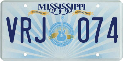 MS license plate VRJ074
