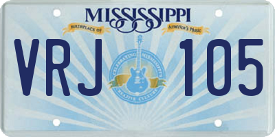 MS license plate VRJ105