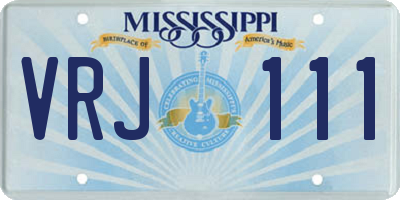 MS license plate VRJ111