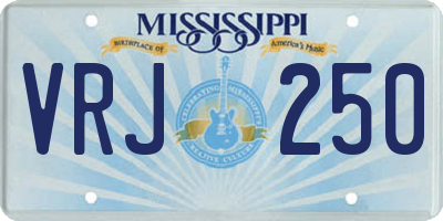 MS license plate VRJ250
