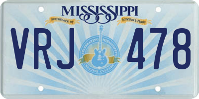 MS license plate VRJ478