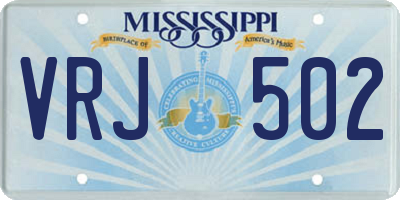 MS license plate VRJ502