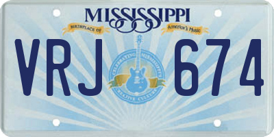 MS license plate VRJ674