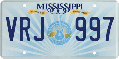 MS license plate VRJ997