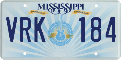 MS license plate VRK184