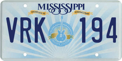 MS license plate VRK194