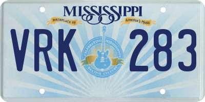 MS license plate VRK283