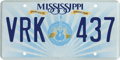 MS license plate VRK437