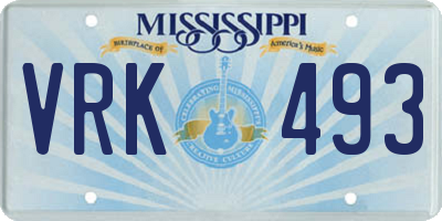 MS license plate VRK493
