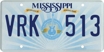 MS license plate VRK513
