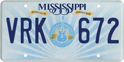 MS license plate VRK672