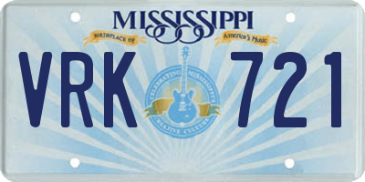 MS license plate VRK721