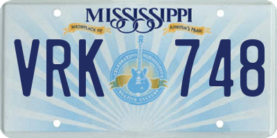 MS license plate VRK748