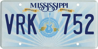 MS license plate VRK752