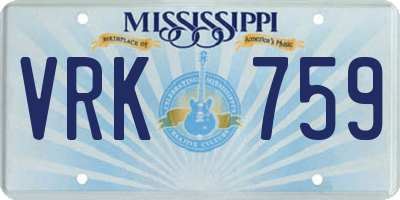 MS license plate VRK759