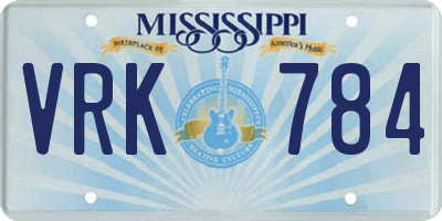 MS license plate VRK784