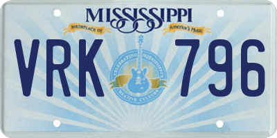 MS license plate VRK796