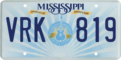 MS license plate VRK819