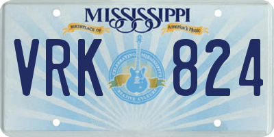 MS license plate VRK824