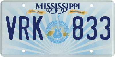 MS license plate VRK833